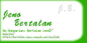 jeno bertalan business card